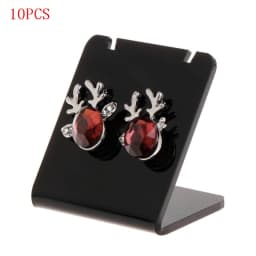 10 Pcs Earrings Shelf Display Stand Holder L Shape Rectangle Acrylic Professional Ear Stud Jewelry Show Bracket Rack Showcase