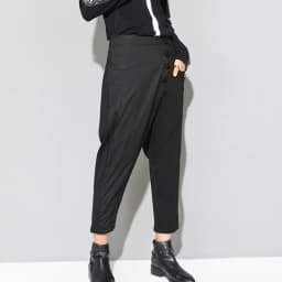 2025 Spring summer Black Patchwork Irregular Harem Pants Women Elastic high Waist Button Fashion Clothes Loose Casual Trousers