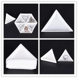 10Pcs White Containers For Beads Display Plastic Tray Packaging White PP Triangle Plate For Jewelry Beads Organizer