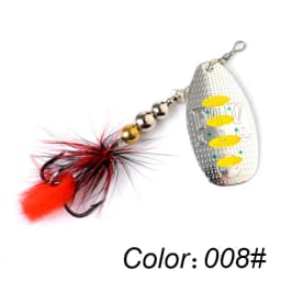 FTK 1pc Fishing Lure Spinner Bait 8g 13g 19g Spoon Lures Metal Bass Hard Bait With Feather Treble Hooks Wobblers Pike Tackle