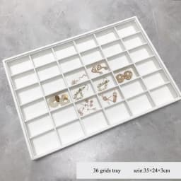 Classic White PU Leather Necklace Ring Earring Holder Jewelry Tray Series Jewelry Disply Jewellery Organizer Box
