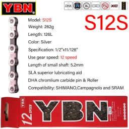 YBN Bicycle Chain Ultralight Black Gold Silver Half All Hollow 10 11 12 Speed Chain MTB Mountain Road Bike Chain for Shimano