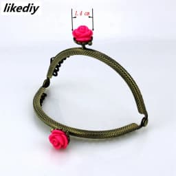 1 Piece 8.5 CM Antique Bronze Rose Head Metal Purse Frame Semicircle Kiss Clasp Lace DIY Bag Accessories