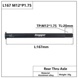 HEPPE MTB Road Bike Thru Axle Rear Hub Thru Axle Front Fork Shaft Skewers 12x100 12x110 12x142 12x148 M12xP1.0/P1.5/P1.75