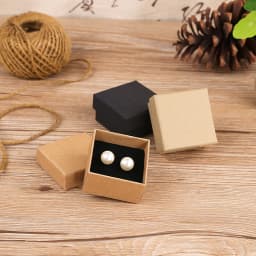 60pcs DIY Kraft Cardboard Gift Packaging Boxes Brown Black Paper Small Soap Box Mini Jewelry Ring Earrings Organizer Carton Box