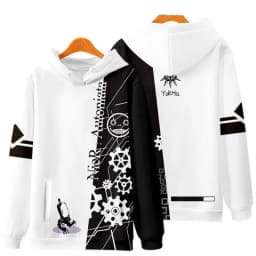 Game NieR Automata 2B YoRHa No. 2 Type B 9S YoRHa No. 9 Type S Cosplay Costume 3D Sweatshirt Men Zipper Hoodies Outwear Coat