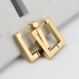 Fashion Personality Geometric Triangle Square Star Heart U Shape Hoop Earrings Men Women Stainless Steel Punk Piercing Jewelry