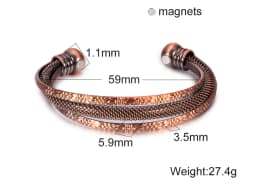 Vinterly Pure Copper Bracelets Men Magnetic Arthritis Relief Adjustable Magnets Cuff Banglse Health Energy Jewelry Women Men