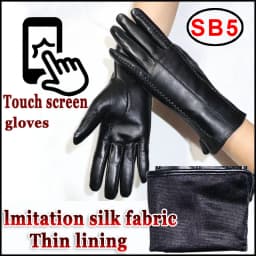 Genuine Sheepskin Gloves Women's Winter Warm Thickened Thin Touch Screen Leather Gloves Outdoor Riding High-end Fashion New 2026