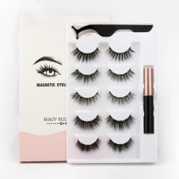 Magnetic Mink Eyelashes 2/3/5/10 Pairs Soft False Eyelashes Natural Magnetic Mink Lashes Liquid Eyeliner Tweezer Sets Makeup Hot