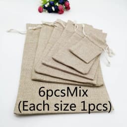 6pcs/lot Jute Bags Gift Drawstring Pouch Gift Box Packaging Bags For Gift Linen Bags Jewelry Display Wedding Sack Burlap Bag Diy