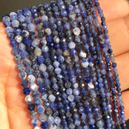 2 3 4mm Faceted Lapis Lazuli Gem Beads Natural Loose Stone Beads for Jewelry Making DIY Bracelet Earrings Accessories 15''Inches