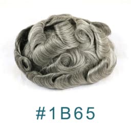 Man Human Hair 80%Density Ultra Thin 0.02mm Full Skin PU New Men Toupee Grey White 1B80 60R# Male Hairpieces Capillary Prosthes