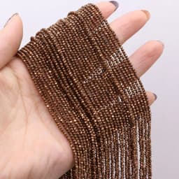 5pcsNatural Stone Crystal Color Plated Faceted Small Bead Multicolor 38CM Beaded Fashion DIY Necklace Bracelet CharmJewelry Gift
