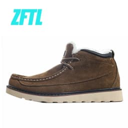 ZFTL Men's Winter Warm Wool Snow Boots Basic boots men Bread shoes Thick casual men's cotton boots Male Non-slip Lace up boots
