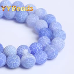 4-12mm Natural Matte Frost Cracked Agates Beads Dragon Veins Agates Loose Beads For Jewelry Making DIY Bracelets Various Colors