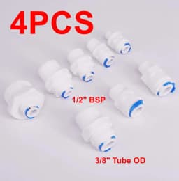Fit Tube OD 1/4" 3/8" -1/8" 1/4" 3/8" 1/2" 3/4" BSP Male RO Water Connector Fitting Aquarium Reverse Osmosis Drinking Dispenser