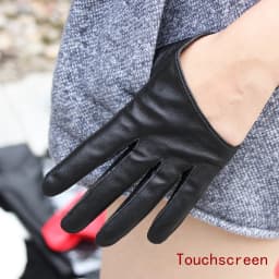 Sunscreen Gloves Women's Single Genuine Leather Half-palm Gloves Real Sheepskin Stage Show Driving gloves No Lining