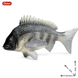 Oenux Sea Life Animals Model Action Figures Ocean Fish Sailfish Bass Grouper Salmon Aquarium Figurines PVC Educational Kids Toy