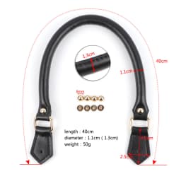 2Pcs 40cm Cow Leather Bag Handles Replacement Handbag Purse Shoulder Strap for Women DIY Handmade Bag Accessories