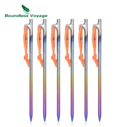 Boundless Voyage 20 24 30 35 40CM Heavy Duty Titanium Alloy Camping Tent Stakes Peg for Outdoor Trip Hiking Gardening Ti4013P