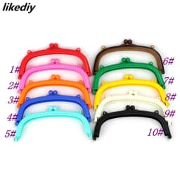 1 Piece Candy Color Arc Resin Plastic Purse Frame With Hole Kiss Clasp Lock DIY Bag Accessories