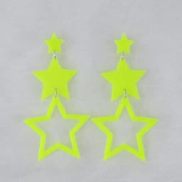 Punk Neon Color Star Acrylic Dangle Earrings For Women Hollow Geometric Pentagram Long Drop Earrings Fashion Jewelry Gifts