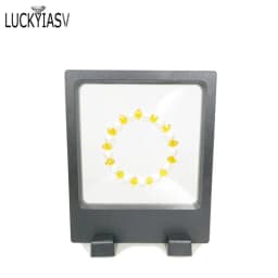 Black White Plastic Suspended Floating Display Case Earring Coin Gems Ring Jewelry Storage Pet Membrane Stand Holder Box 7*7*2cm