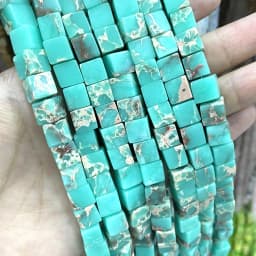 8*8mm Natural Square Agates Tiger Eye Turquoises Amazonite Crystal Jades Stone Beads For Jewelry Making DIY Bracelet Necklace