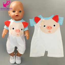 Doll Clothes 43 Cm Baby New Born Doll Hooded Rompers for 18 Inch Americanog Girl Doll Casual Wear