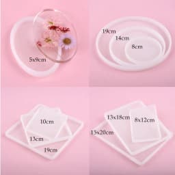 Round Square Rectangle Shape Coaster Base Silicone Mold Resin Molds Epoxy UV DIY Resin Craft Home Decoration Handmade Tools