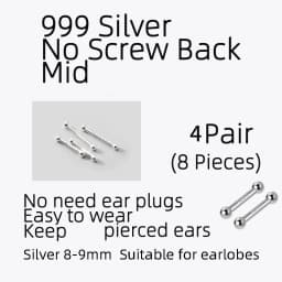 La Monada Sterling Silver Stud Earrings Women Two Ball Fine 925 Silver Jewelry Woman Earrings Stud Silver 999 Keep Piercing Nut