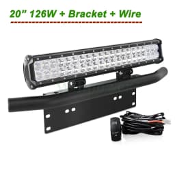 20 inch 126w LED Light Bar License Plate Mount Bracket Bull Bar IP67 Combo Beam Car SUV Offroad Truck 4x4 12V 24V