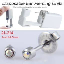 1PC Sterile Disposable No Pain Ear Piercer device Ear Cartilage Piercing Gun Tool Kit Unit Built In CZ Birthstone Earring Stud