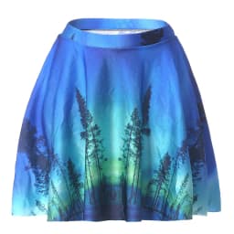 Women's Blue Starry Sky Galaxy Printed Cheering Squad Tutu Skater, Mini Pleated Skirt, Sexy Girl, New Summer