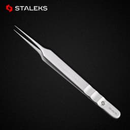 1pc STALEKS Pro High-precision Stainless Steel TE Series Straight Curved Tweezers Grafting Eyelashes Extension Makeup Tool