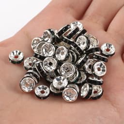 50pcs Brass Crystal Rhinestone Spacer Beads 4/6/8mm Gold Silver AB Color Rondelle Jewelry Makings Findings Bracelet Accessories