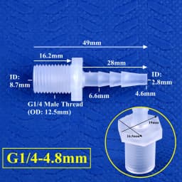5~200pcs G1/8 1/4 Thread To 2.8~12mm PP Pagoda Direct Connector Aquarium Tank Air Pump Adapter Irrigation System Pipe Hose Joint