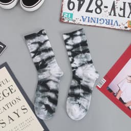 Autumn And Winter New Products Tie-dye Socks Women's Cotton Tube Socks Korean Personality Street Sports Style Basketball Socks
