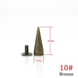 10pcs Metal Punk Spikes Cone Bullet Studs Rivets for Leather Craft Bag Garment Clothing Shoes DIY Parts Accessories