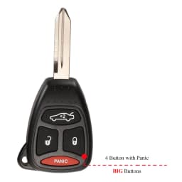 Jingyuqin 10X Car Key Shell Case 2/3/4/5/6 Butto for Chrysler Pacifica Aspen 300 Dodge RAM Caravan Jeep Commander Grand Cherokee