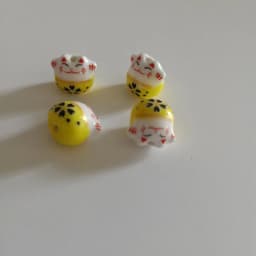 30pcs 13x14mm Hand Painted Lucky Cat Ceramic Beads Vertical Hole Loose Spacer Cute Animal Ceramics Bead For Jewelry Making DIY