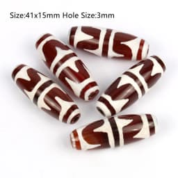 1/2pcs Prayer Mala Tibetan Mystical Dzi 3 Green Eyes Oval Agates Beads For Jewelry Making DIY Bracelet Necklace Charms Findings