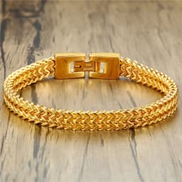 ZORCVENS 2024 New Double Rope Chain Mens Stainless Steel Bracelet Polish Color Punk Biker Pulseira Masculina Jewelry