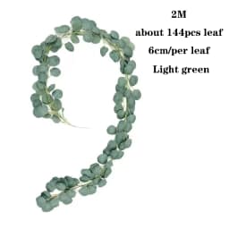 3 Packs 2M Artificial Eucalyptus Garland Greenery Leaves Vines Plants for Wedding Home Party Arch Wall Garden DIY Decoration