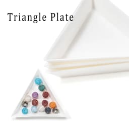 10pcs/lot beauty nail Dotting rhinestone Triangle Round Plate For Jewelry Beads Display Plastic Tray Packaging White Containers