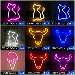 LED Neon Light Sign Strip New 189 Styles Wall Art Lamp Nightlight LOVE Heart Animal Cat Figure Model Decor Room Shop Xmas Gift