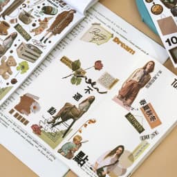 Yoofun 50sheets Magazine Sticker Book Washi Paper Journal DIY Material Decoration Stickers Memo Pad Scrapbooking Ins Stationery