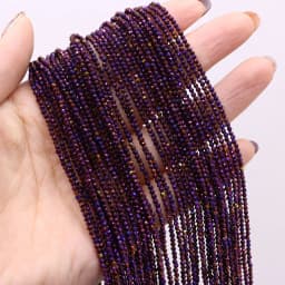5pcsNatural Stone Crystal Color Plated Faceted Small Bead Multicolor 38CM Beaded Fashion DIY Necklace Bracelet CharmJewelry Gift
