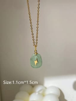 Daisy Natural Stone Hollow Eyes Pendant Water Drop Gold Color Chain Necklace for Women Stainless Steel Jewelry HangZhi 2022 New
